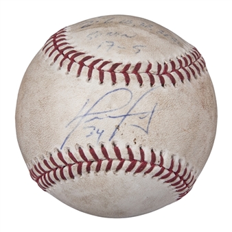 2013 David Ortiz Game Used and Signed/Inscribed OML Selig Baseball used on 06/04/2013 (MLB Authenticated)